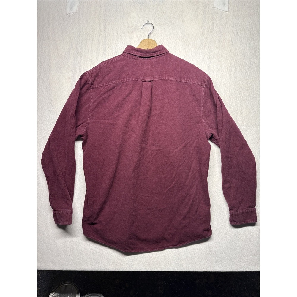 Lands End Chamois Shirt Men XXL Maroon Flannel Casual Outdoor Campcore Cabincore - Picture 11 of 16